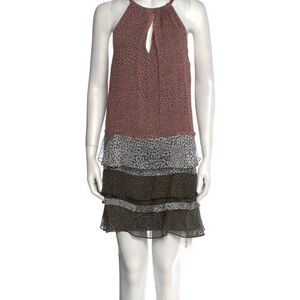 Ramy Brook Pink and Gray Animal Print Mini Dress